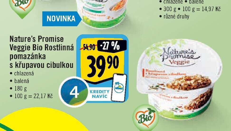 Nature's Promise Veggie Bio Rostlinná pomazánka s křupavou cibulkou