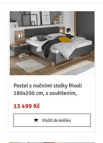 Postel s nočními stolky Rivoli 180x200 cm, s osvětlením - ASKO akcniletaky.com