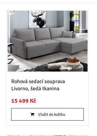 Rohová sedací souprava Livorno, šedá tkanina - ASKO akcniletaky.com