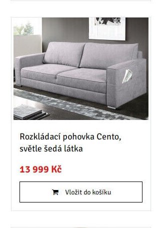 Rozkládací pohovka Cento, světle šedá látka - ASKO akcniletaky.com