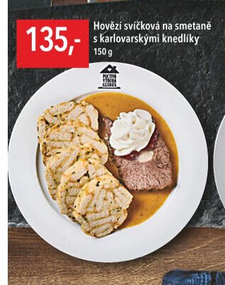 Hovězí svíčková na smetaně s karlovarskými knedlíky
