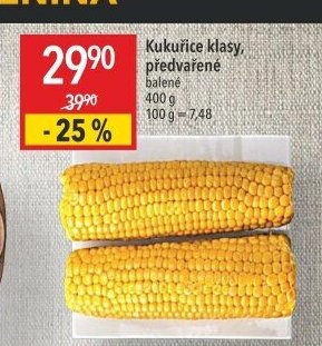 Kukuřice klasy, předvařené