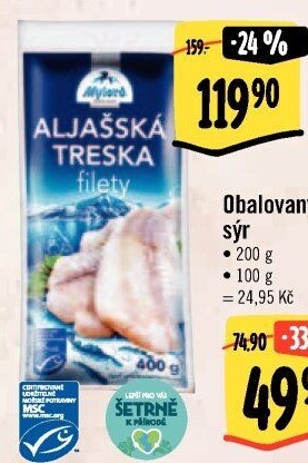 Aljašská treska filety mražená Mylord