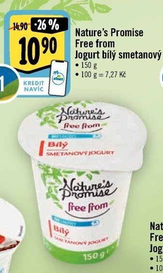 Bílý jogurt smetanový bez laktózy Free From Nature'