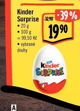 Čokoládové vajíčko s překvapením Kinder Surprise