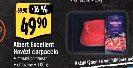 Hovězí carpaccio Albert Excellent