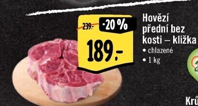 Hovězí přední bez kosti - kližka