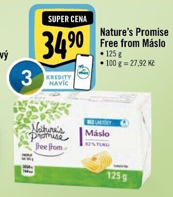 Máslo bez laktózy Free From Nature'