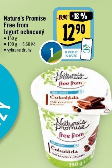 Ochucený jogurt bez laktózy Free From Nature'