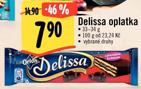 Oplatky celomáčené Delissa Orion