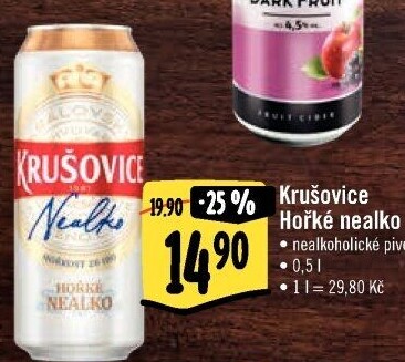 Pivo nealkoholické Královsky hořké Krušovice