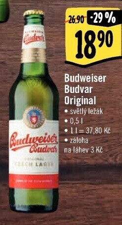 Pivo světlý ležák B: Original Budweiser Budvar