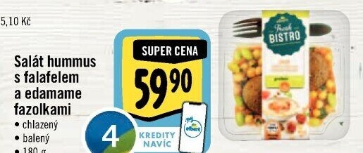 Salát Hummus s falafelem a edamame fazolkami s proteiny Albert Fresh Bistro