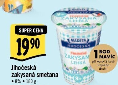 Smetana zakysaná lehká Jihočeská Madeta 8%