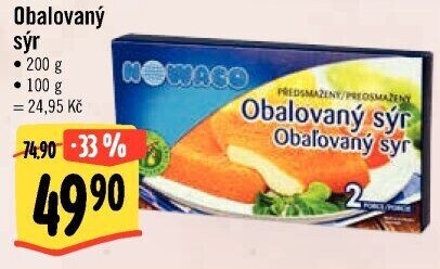 Sýr obalovaný mražený Nowaco