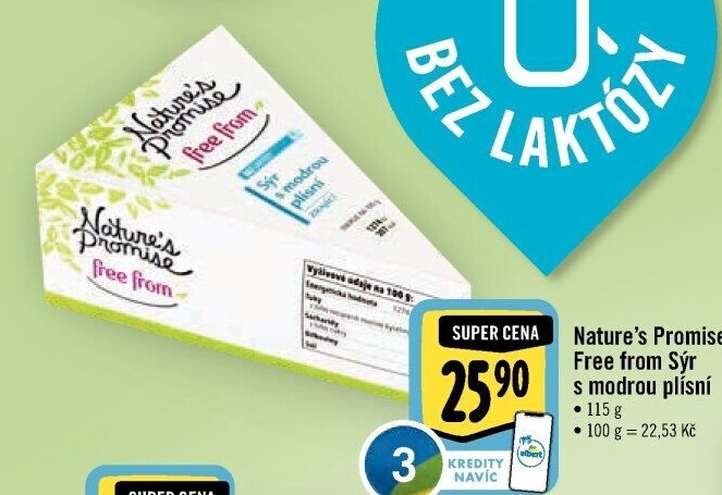 Sýr s modrou plísní free from Nature'