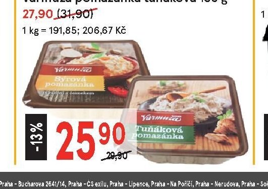 Varmuža pomazánka sýrová pikantní 135 g