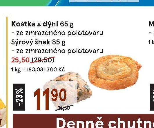 Kostka s dýní 65 g, Sýrový šnek 85 g