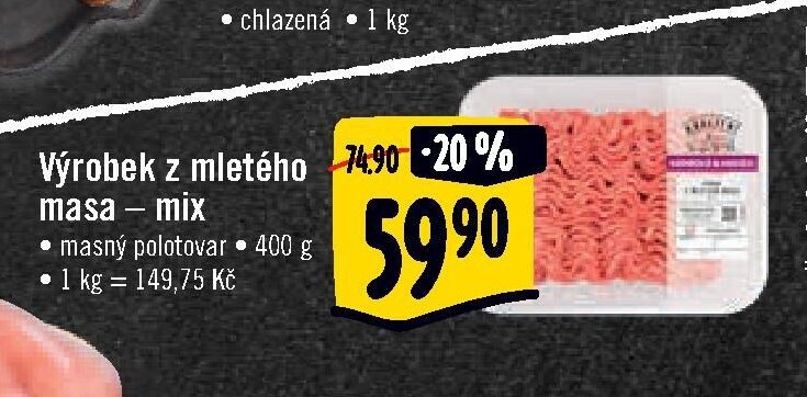 Výrobek z mletého masa – mix