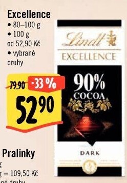 Čokoláda Excellence Lindt