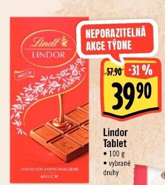Čokoláda Lindor Lindt