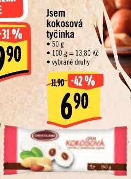 Tyčinka Jsem kokosová Chocoland