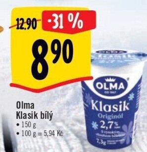 Bílý jogurt Klasik Olma