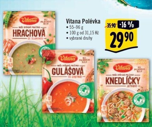 Instantní polévky Vitana