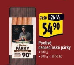 Párky debrecínské poctivé Kostelecké uzeniny