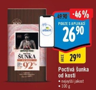 Šunka od kosti poctivá nejvyšší jakosti Kostelecké uzeniny