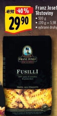 Těstoviny semolinové Exclusive Franz Josef Kaiser