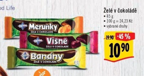 Tyčinky ovocné v čokoládě Orion