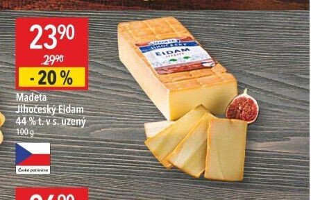 Madeta Jihočeský Eidam 44 % t. v s. uzený