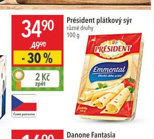 President plátkový sýr