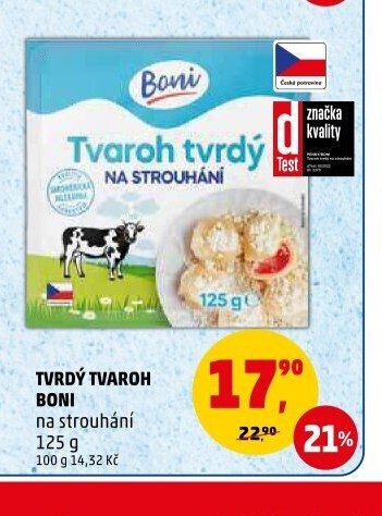 TVRDÝ TVAROH BONI NA STROUHÁNÍ