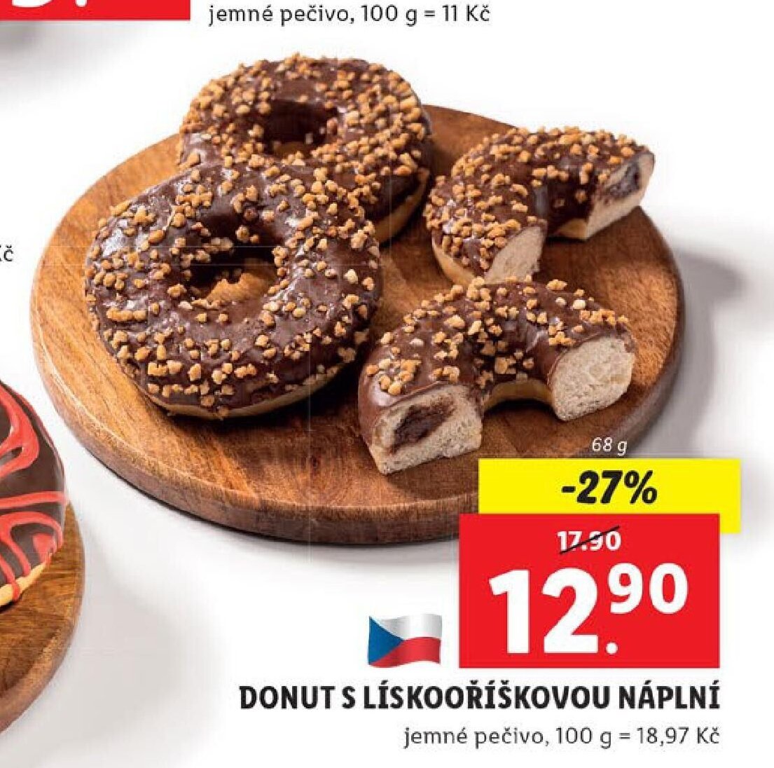 Donut s lískooříškovou náplní