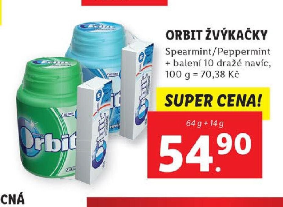 Orbit žvýkačky