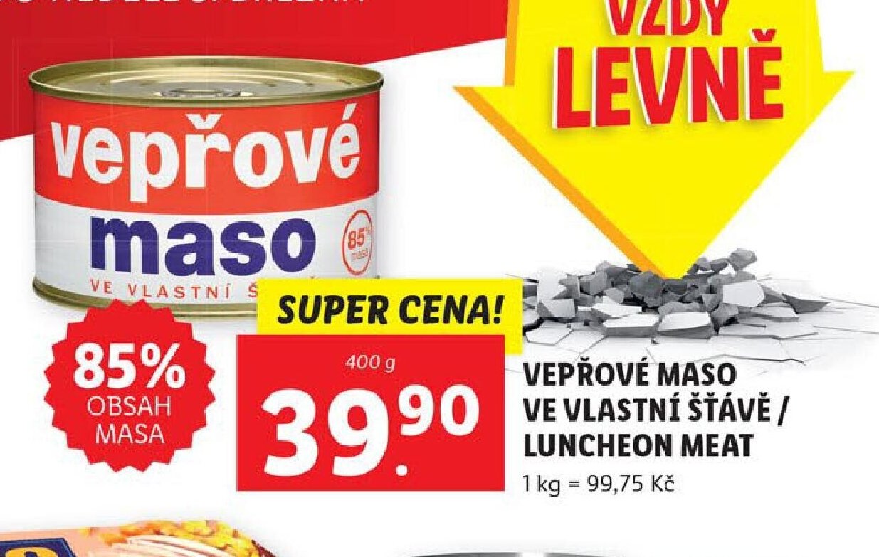 VEPŘOVÉ MASO VE VLASTNÍ ŠŤÁVĚ / LUNCHEON MEAT