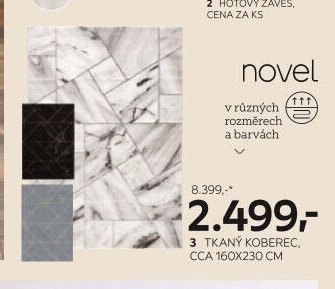 Novel tkaný koberec, cca 160x230 cm