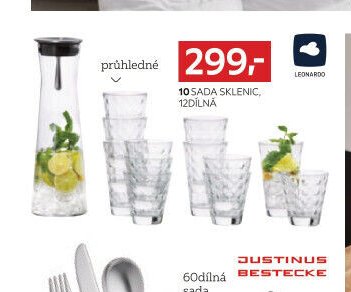 10 sada sklenic, 12dílná