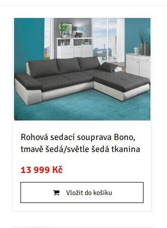 Rohová sedací souprava Bono, tmavě šedá/světle šedá tkanina - ASKO akcniletaky.com