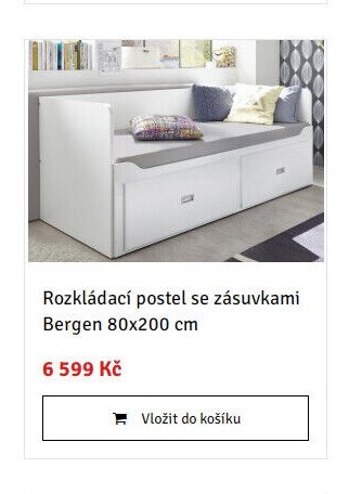 Rozkládací postel se zásuvkami Bergen 80x200 cm - ASKO akcniletaky.com