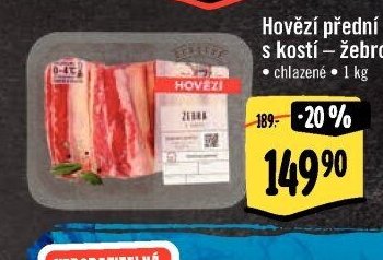 Hovězí přední s kostí - žebro
