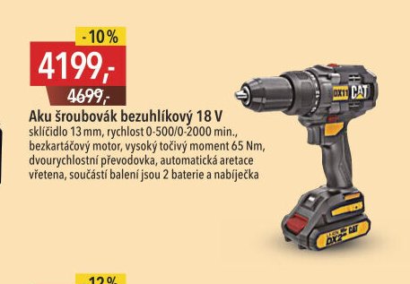Aku šroubovák bezuhlíkový 18 V