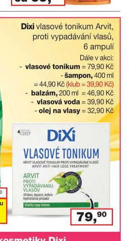 Dixi vlasové tonikum Arvit, 6 ampulí