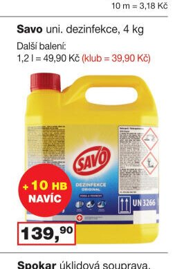 Savo uni. dezinfekce, 4 kg