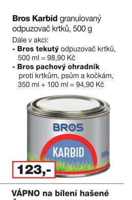 Bros Karbid granulovaný odpuzovač krtků, 500 g