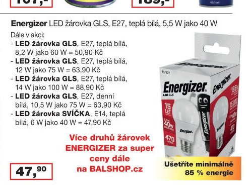 Energizer LED žárovka GLS