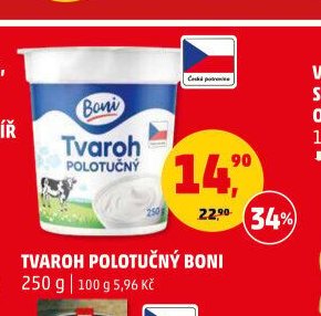 Tvaroh polotučný Boni