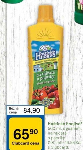 Hnojivo na rajčata a papriky tekuté Hoštické hnojivo